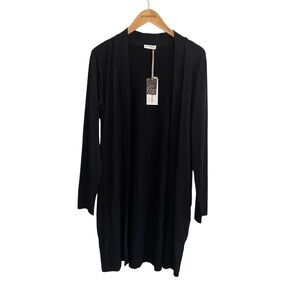 NWT Movesgood Black Bamboo Lyocell Long Sleeve Kardash Cardigan Size S/M